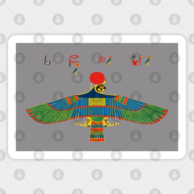 AMON RA AS HAWK Egyptian Sun God Magnet by BulganLumini